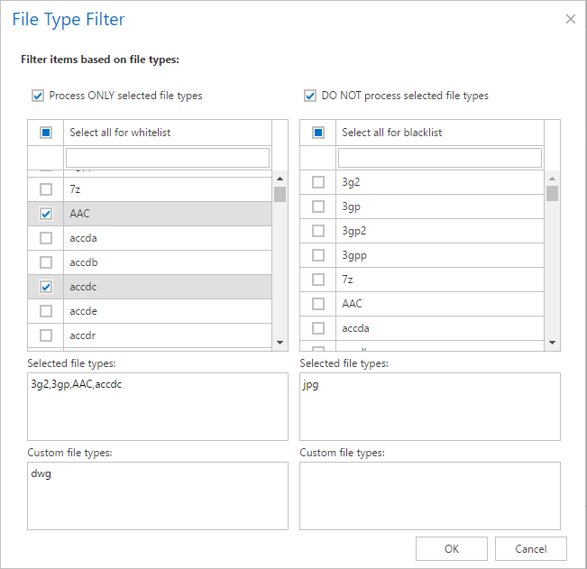 file type filter